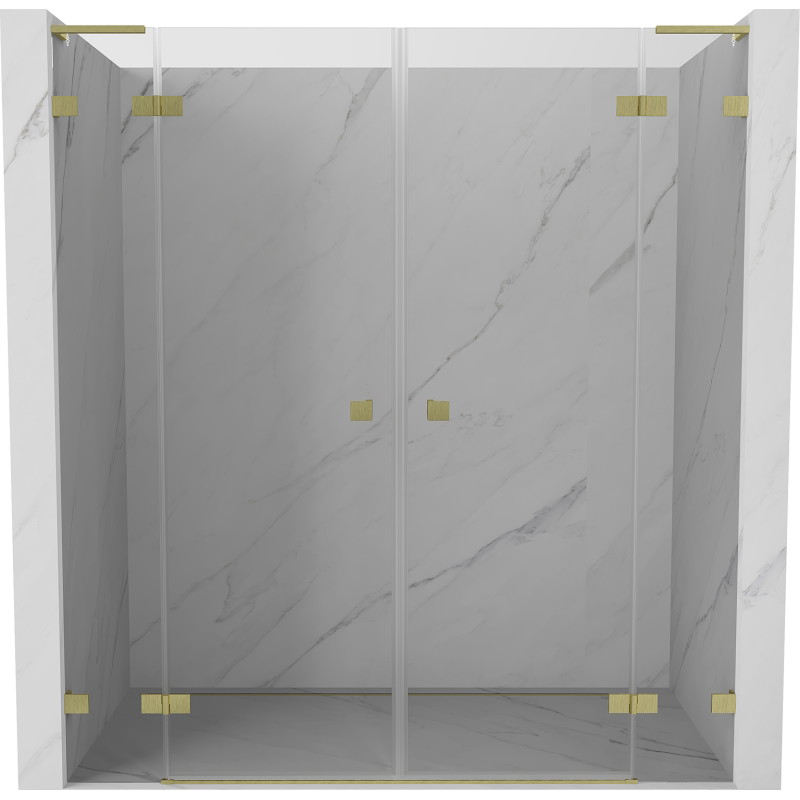 Mexen Lunar L Duo dušiuksed, pööratavad, 190 cm, läbipaistev, kullatud harjatud - 834DL-190-000-55-00