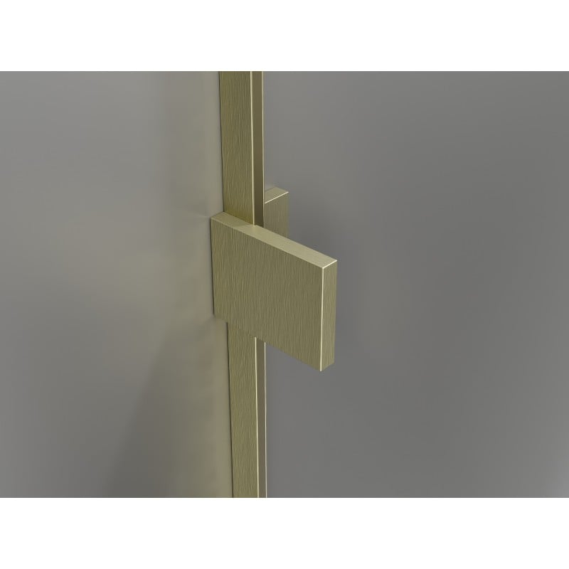 Mexen Lunar L Duo hinged shower doors 200 cm, transparent, brushed gold - 834DL-200-000-55-00