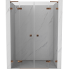 Mexen Lunar L Duo portes de douche pivotantes 160 cm, transparentes, or rose - 834DL-160-000-60-00