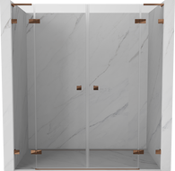 Mexen Lunar L Duo preklopna tuš vrata 170 cm, prozirna, roza zlato - 834DL-170-000-60-00