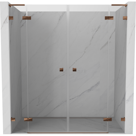 Mexen Lunar L Duo Duschpendeltüren 180 cm, transparent, Roségold - 834DL-180-000-60-00