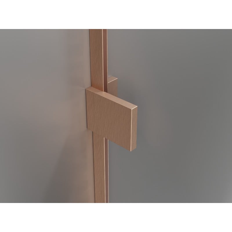 Mexen Lunar L Duo portas de duche pivotantes 190 cm, transparente, cobre escovado - 834DL-190-000-65-00