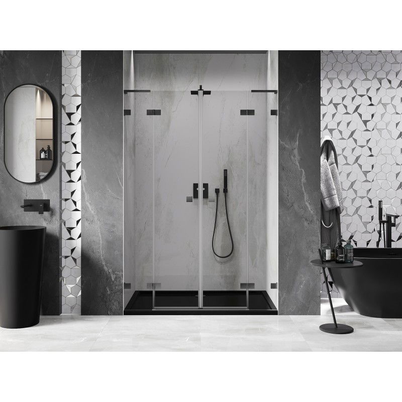 Mexen Lunar L Duo portes de douche pivotantes 140 cm, transparent, gris canon brossé - 834DL-140-000-66-00
