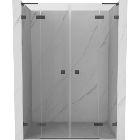 Mexen Lunar L Duo drzwi prysznicowe uchylne 150 cm, transparent, gun gray szczotkowany - 834DL-150-000-66-00