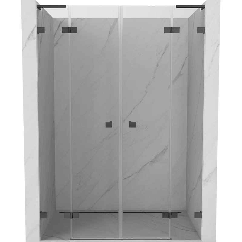 Mexen Lunar L Duo dušiuksed, avatavad, 160 cm, läbipaistev, reljeefne kahurihall - 834DL-160-000-66-00