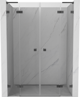 Mexen Lunar L Duo pregradna vrata za tuš ugibna 160 cm, transparentna, četkana boja pištolja siva - 834DL-160-000-66-00