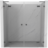 Mexen Lunar L Duo drzwi prysznicowe uchylne 180 cm, transparent, gun gray szczotkowany - 834DL-180-000-66-00