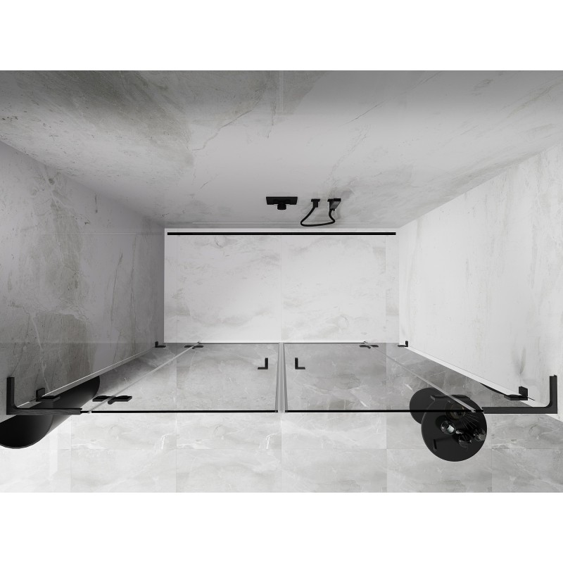 Mexen Lunar L Duo drzwi prysznicowe uchylne 190 cm, transparent, gun gray szczotkowany - 834DL-190-000-66-00