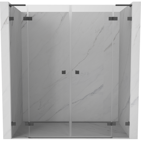 Mexen Lunar L Duo drzwi prysznicowe uchylne 200 cm, transparent, gun gray szczotkowany - 834DL-200-000-66-00