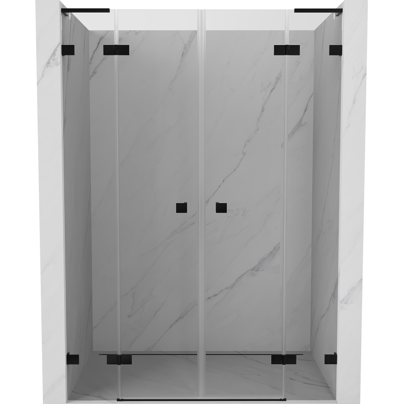 Mexen Lunar L Duo drzwi prysznicowe uchylne 140 cm, transparent, czarne - 834DL-140-000-70-00