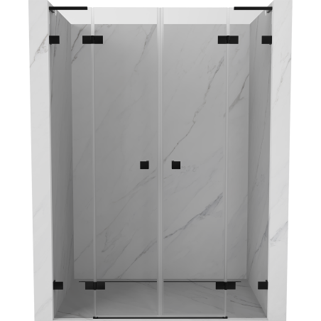 Mexen Lunar L Duo 140 cm Swing Shower Doors, Transparent, Black - 834DL-140-000-70-00