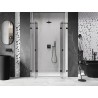 Mexen Lunar L Duo drzwi prysznicowe uchylne 150 cm, transparent, czarne - 834DL-150-000-70-00