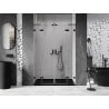Mexen Lunar L Porte de douche pivotante Duo 160 cm, transparent, noir - 834DL-160-000-70-00