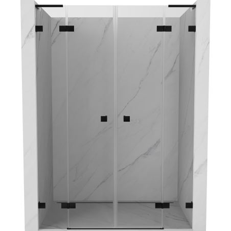 Mexen Lunar L Duo drzwi prysznicowe uchylne 160 cm, transparent, czarne - 834DL-160-000-70-00