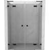 Mexen Lunar L Duo drzwi prysznicowe uchylne 160 cm, transparent, czarne - 834DL-160-000-70-00