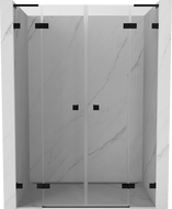 Mexen Lunar L Duo nagibna tuš vrata 160 cm, prozirna, crna - 834DL-160-000-70-00