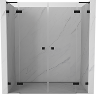 Mexen Lunar L Duo crna prozirna zakretna tuš vrata 170 cm - 834DL-170-000-70-00