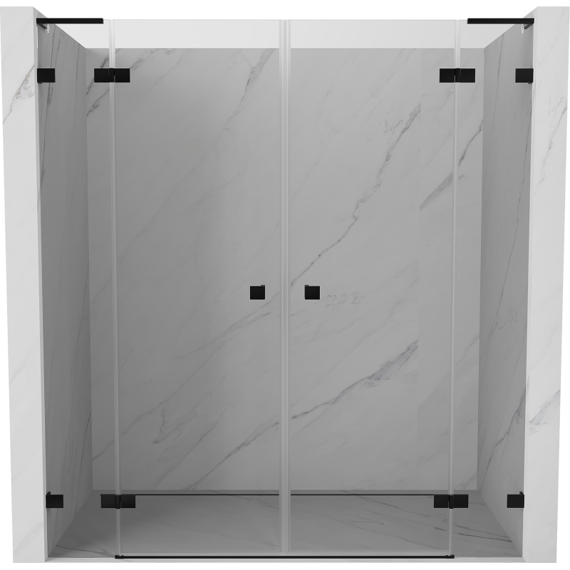 Mexen Lunar L Duo Duschpendeltüren 190 cm, transparent, schwarz - 834DL-190-000-70-00