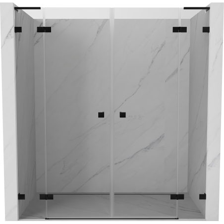 Mexen Lunar L Duo drzwi prysznicowe uchylne 190 cm, transparent, czarne - 834DL-190-000-70-00