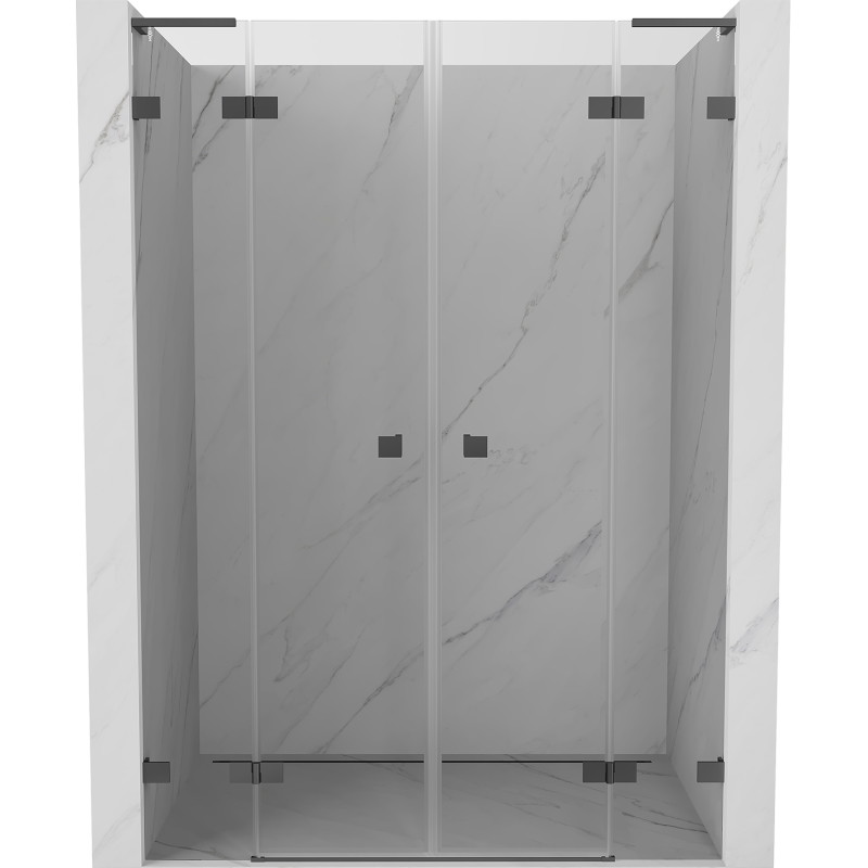 Mexen Lunar L Duo dušiuksed avatavad 140 cm, läbipaistev, gun metal - 834DL-140-000-95-00