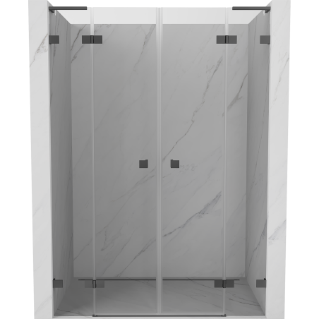 Mexen Lunar L Duo drzwi prysznicowe uchylne 140 cm, transparent, gun metal - 834DL-140-000-95-00