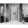 Mexen Lunar L Duo drzwi prysznicowe uchylne 140 cm, transparent, gun metal - 834DL-140-000-95-00
