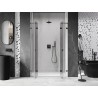 Mexen Lunar L Duo drzwi prysznicowe uchylne 150 cm, transparent, gun metal - 834DL-150-000-95-00