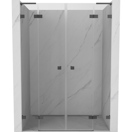 Mexen Lunar L Duo drzwi prysznicowe uchylne 150 cm, transparent, gun metal - 834DL-150-000-95-00