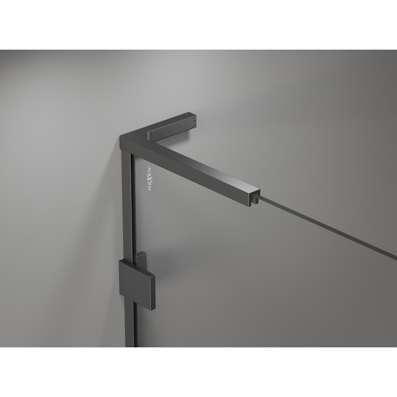 Mexen Lunar L Δίδυμες πόρτες ντους ανοιγόμενες 170 cm, διάφανες, gun metal