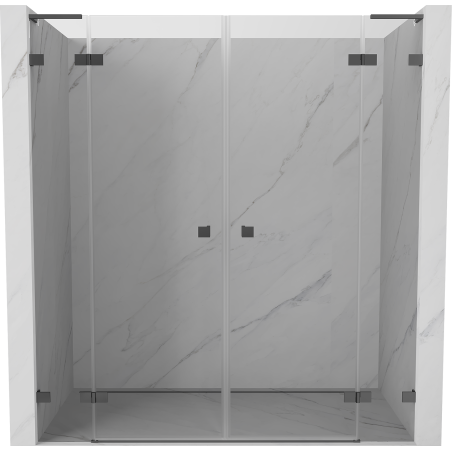 Mexen Lunar L Duo drzwi prysznicowe uchylne 170 cm, transparent, gun metal - 834DL-170-000-95-00