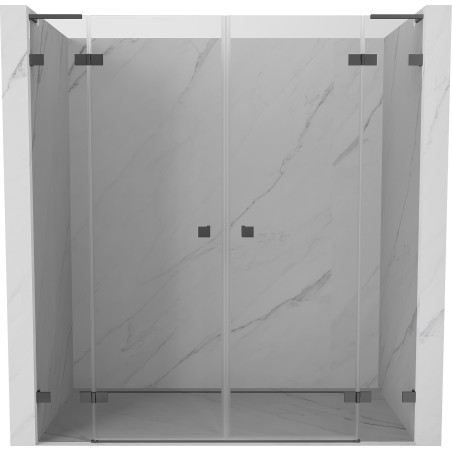 Mexen Lunar L Duo 190 cm Hinged Shower Door, Transparent, Gun Metal - 834DL-190-000-95-00