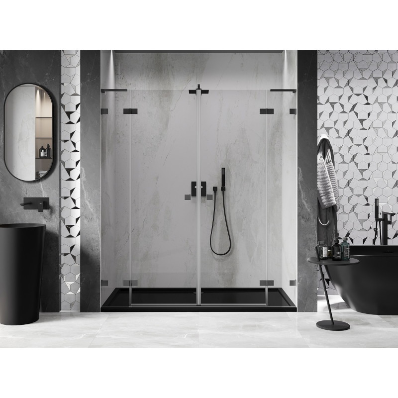 Mexen Lunar L Duo dušiukse avanevad 200 cm, läbipaistev, gunmetal - 834DL-200-000-95-00