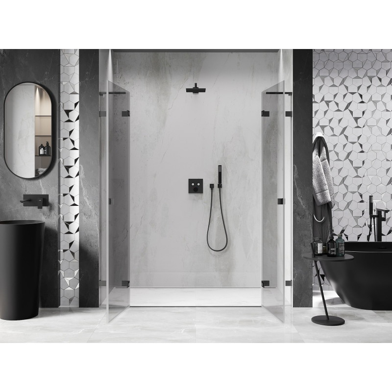 Mexen Lunar L Duo dušiukse avanevad 200 cm, läbipaistev, gunmetal - 834DL-200-000-95-00