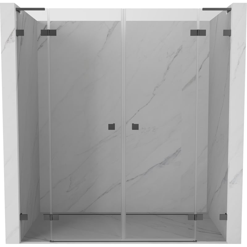 Mexen Lunar L Duo dušiukse avanevad 200 cm, läbipaistev, gunmetal - 834DL-200-000-95-00
