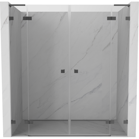 Mexen Lunar L Duo dušiukse avanevad 200 cm, läbipaistev, gunmetal - 834DL-200-000-95-00