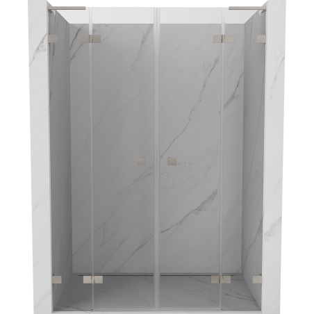 Mexen Lunar L Duo drzwi prysznicowe uchylne 140 cm, transparent, nikiel szczotkowany - 834DL-140-000-97-00