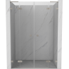 Mexen Lunar L Duo drzwi prysznicowe uchylne 140 cm, transparent, nikiel szczotkowany - 834DL-140-000-97-00