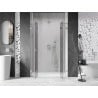 Mexen Lunar L Duo Hinged Shower Door 150 cm, Transparent, Brushed Nickel - 834DL-150-000-97-00