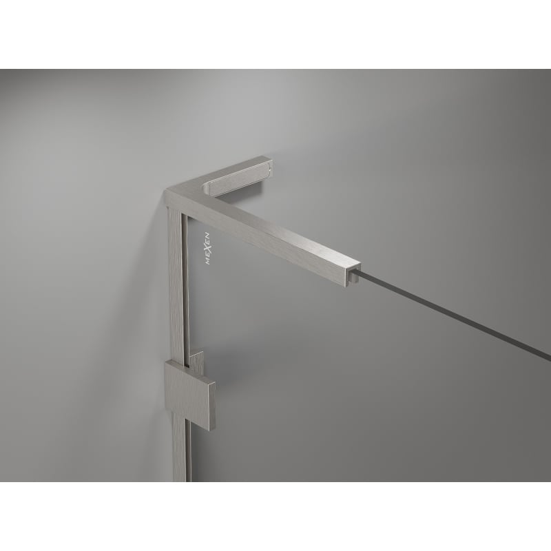 Mexen Lunar L Duo dušiukse hingedega 150 cm, läbipaistev, harjatud nikkel - 834DL-150-000-97-00