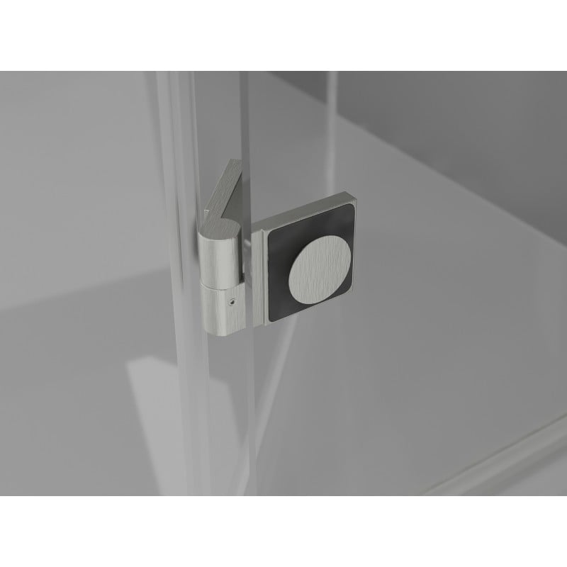 Mexen Lunar L Duo Hinged Shower Door 150 cm, Transparent, Brushed Nickel - 834DL-150-000-97-00