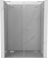 Mexen Lunar L Duo porta doccia battente 160 cm, trasparente, nichel spazzolato - 834DL-160-000-97-00