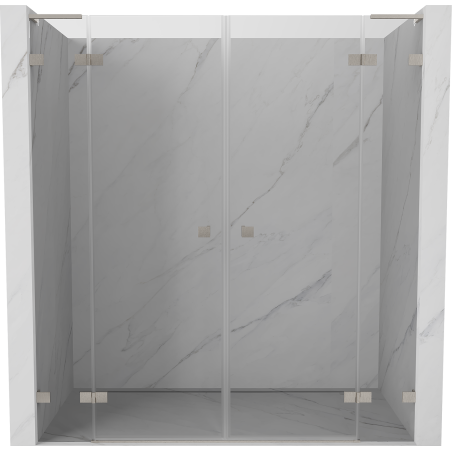 Mexen Lunar L Duo Shower Door Swing 190 cm, Transparent, Brushed Nickel - 834DL-190-000-97-00