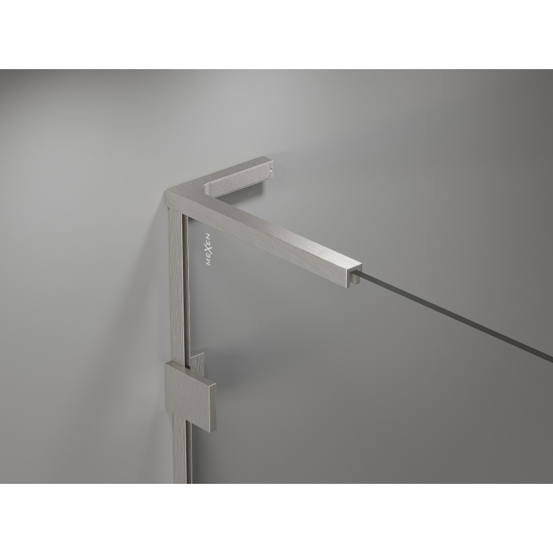 Mexen Lunar L Duo hinged duššiuksed 200 cm, läbipaistev, harjatud nikkel - 834DL-200-000-97-00