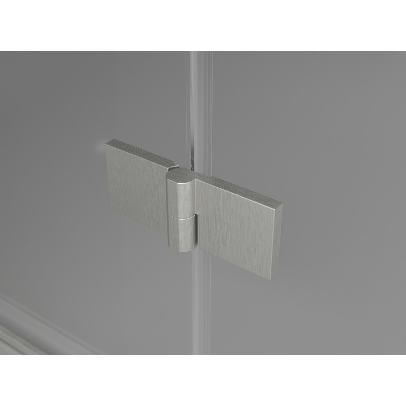 Mexen Lunar L Duo hinged duššiuksed 200 cm, läbipaistev, harjatud nikkel - 834DL-200-000-97-00