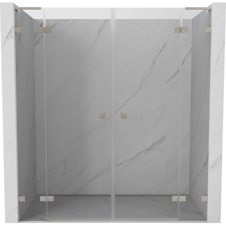 Mexen Lunar L Duo hinged duššiuksed 200 cm, läbipaistev, harjatud nikkel - 834DL-200-000-97-00