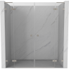 Mexen Lunar L Duo hinged duššiuksed 200 cm, läbipaistev, harjatud nikkel - 834DL-200-000-97-00