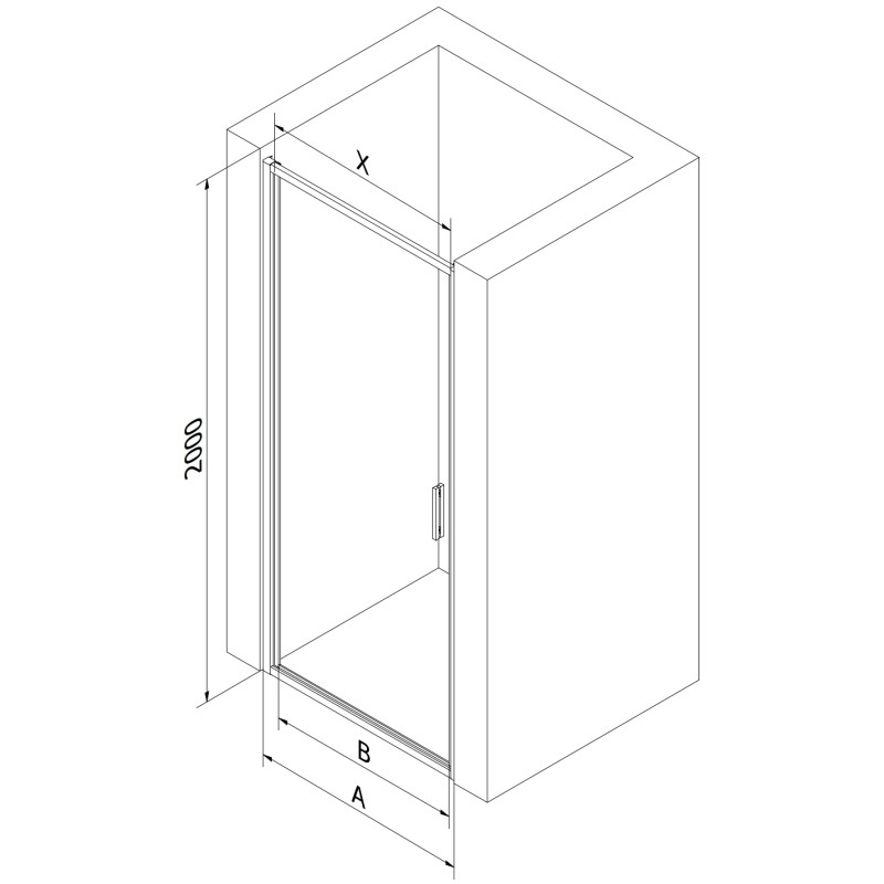 Mexen Exo-B drzwi prysznicowe uchylne 55 cm, transparent, czarne - 817-055-000-70-00