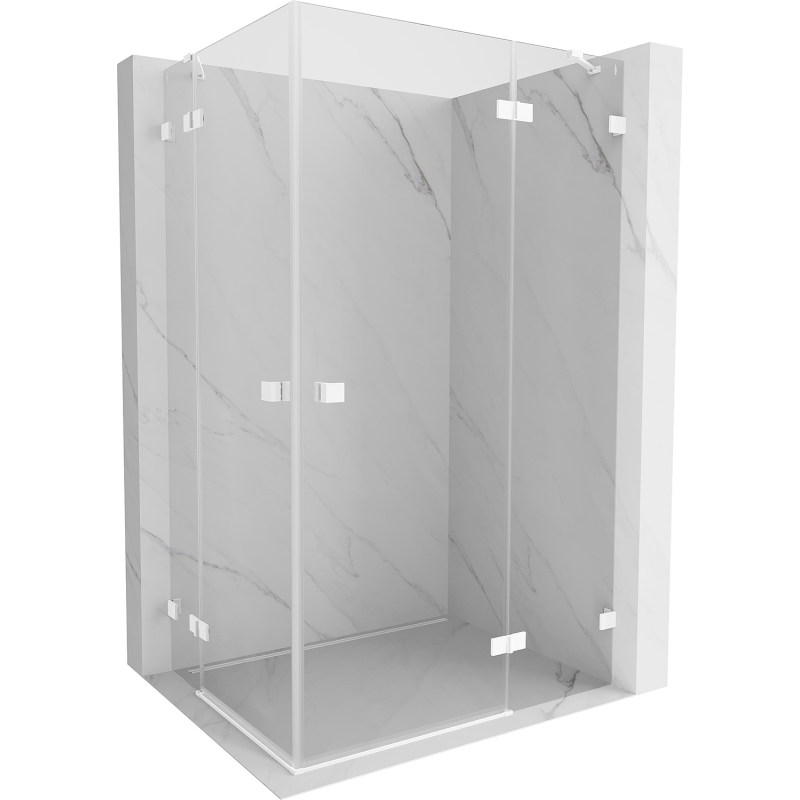Mexen Lunar Duo shower enclosure hinged right 95 x 80 cm, transparent, white - 834-095P-080L-20-00