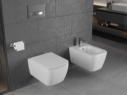 Mexen Stella Rimless WC bowl with slim soft-close seat, duroplast, glossy white - 30680900