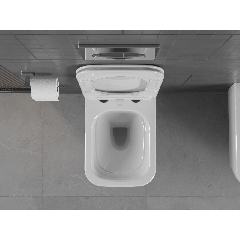 Mexen Stella inodoro rimless con asiento slim de cierre suave, duroplast, blanco brillo - 30680900